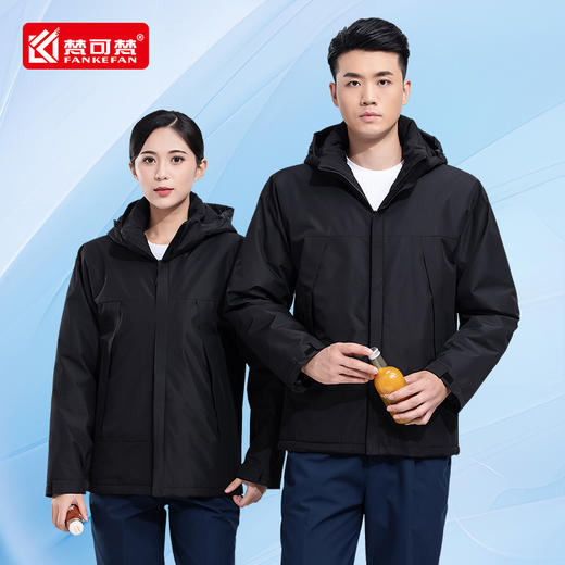 冬季冲锋衣工作服棉衣男定制印logo加厚外套汽修厂服劳保工服上衣 商品图2