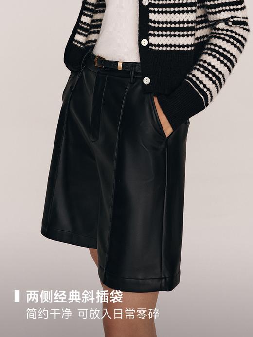 A字廓形 免洗pu小羊皮质感短裤FB467523O 商品图9