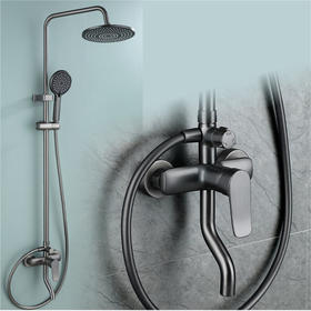 5304全铜三档花洒 水镀枪灰