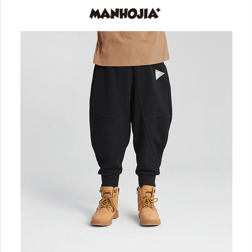 漫画家潮童装男童裤子秋新品宽松茧型针织束脚运动卫裤儿童秋装 商品图0