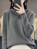 2023早秋新款半开领拉链连帽针织衫女套头弹力柔软毛衣上衣外套潮 商品缩略图0