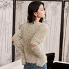 西遇小香风长袖毛衣2023秋冬新款洋气小众毛绒绒短款流苏拆分袖D2238854 商品缩略图4