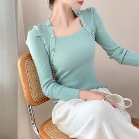 法式别致高级感毛衣女秋冬新款设计感百搭长袖针织衫修身打底衫
