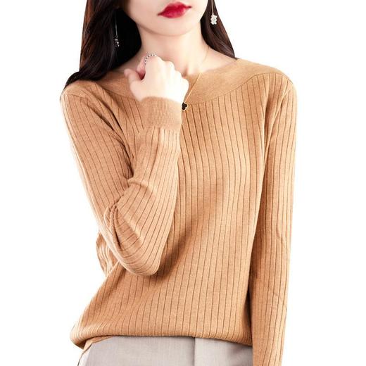 2023秋季新款针织衫毛衣女一字领打底衫女长袖 商品图4