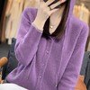 秋季新款新款上衣连帽针织开衫外套女宽松短款毛衣外搭帽衫 商品缩略图3