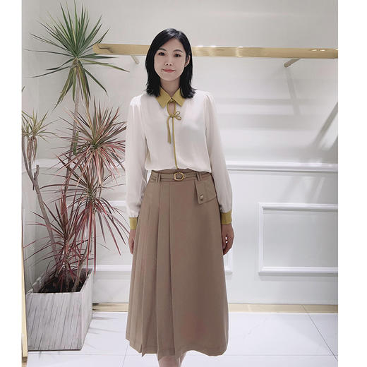 EIIR司歌中式国风长袖衬衫套头雪纺优雅气质T88G8657 商品图5