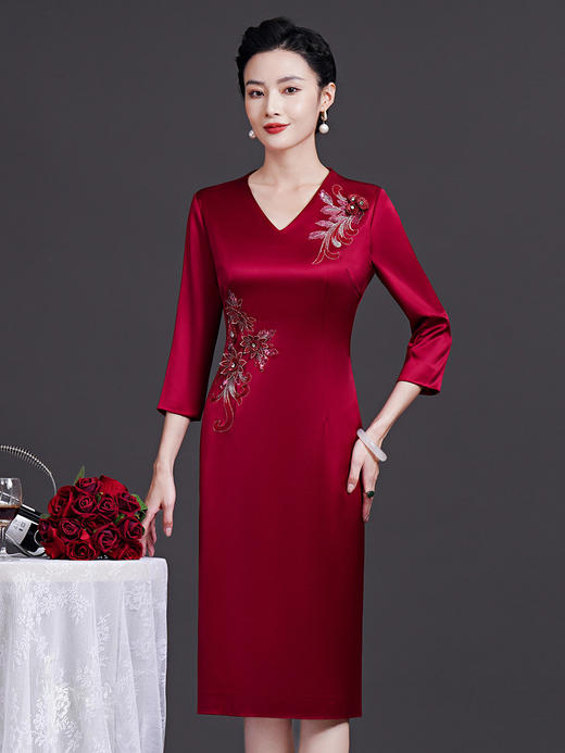 JC-52331时尚年轻结婚礼礼服高贵喜服夏大码喜婆婆婚宴装连衣裙 商品图1