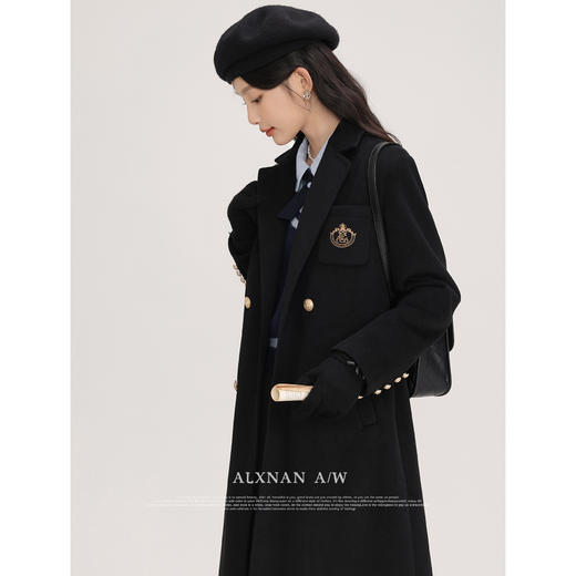 鹿向南原创《夜与法兰西》单面毛呢外套女2025冬季新款夹棉大衣女 商品图1