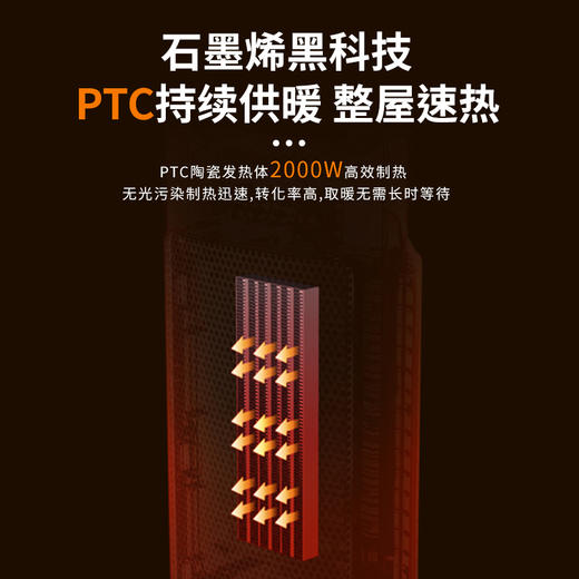 松下（Panasonic） 松下暖风机家用取暖器节能电暖器省电电暖气浴室办公室电暖风小型 升级石墨烯触控按键DS-P2052CW 商品图1