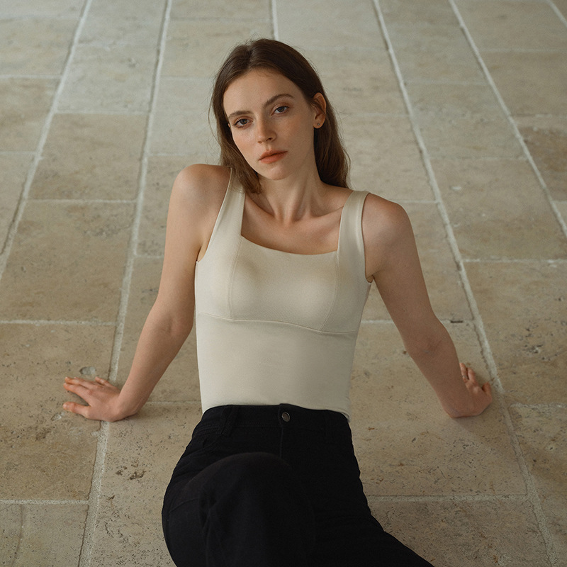 【椰油美肤】华家椰油美雅碧莱卡美肤三合一打底背心女 乳胶杯舒适透气保暖内衣