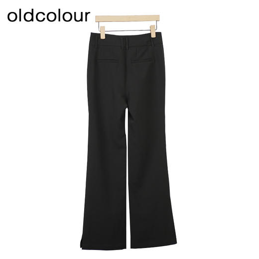 oldcolour黑色高腰微喇裤秋季新款气质显瘦百搭休闲裤女O31073109 商品图0