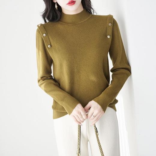 2023春秋纯色半高领毛衣女内搭针织衫打底衫宽松长袖上衣潮冬 商品图3