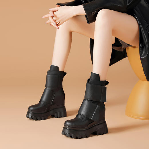 时尚个性，厚底内增高真皮短靴WWX-T3618 商品图5