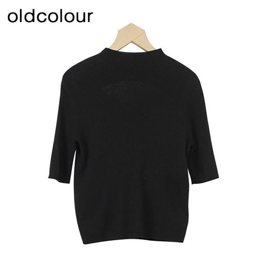 oldcolour修身显瘦针织衫秋季新款气质百搭中袖上衣女GO31052830 商品图1