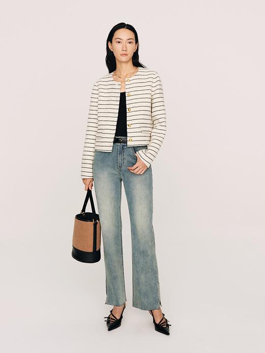  长腿牛仔 裤型绝佳 复古开衩直筒牛仔裤FB495023O 商品图10