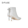 DFuse迪芙斯尖头细跟优雅纯色气质短靴瘦瘦靴子牛皮面DF34116029 商品缩略图3