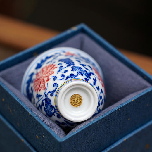 自慢堂 清风杯 青花缠枝莲 （≈60ml）陶瓷茶杯高档个人专用功夫茶杯品茗杯 商品图2