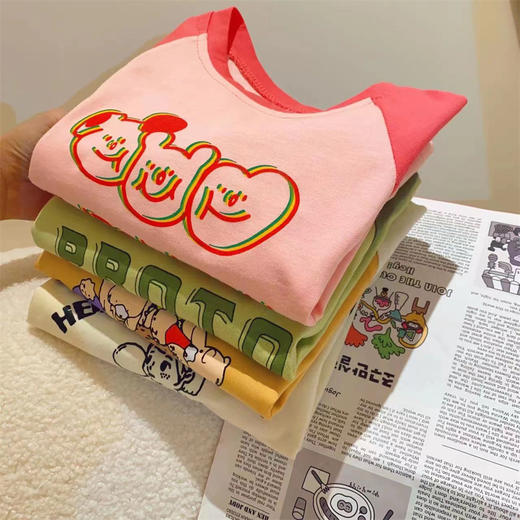 【高品质的工艺水准，多种颜色可供选择！】女童T恤2023春装新款儿童韩版卡通打底休闲百搭上衣宝宝洋气长袖lm 商品图3