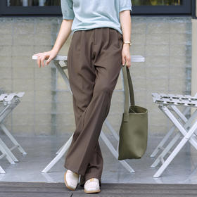 高腰直筒阔腿裤