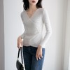 春秋装气质v领薄款毛衣女装内搭针织衫修身套头长袖针织打底衫潮 商品缩略图1