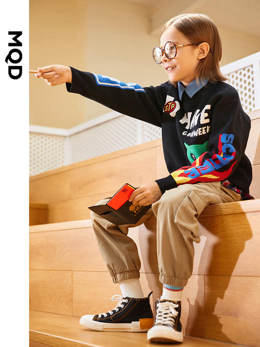 【激情12小时抢购】MQD-男童毛衣卡通纯棉虎年童装春秋新款儿童韩版百搭针织套头衫潮 商品图1