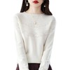 新款圆领羊毛衫女卷边镂空针织衫秋冬新款毛衣无缝打底衫内搭 商品缩略图4