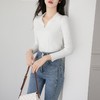气质翻领纯色打底衫女装春秋内搭针织衫修身套头薄款毛衣长袖上衣 商品缩略图3