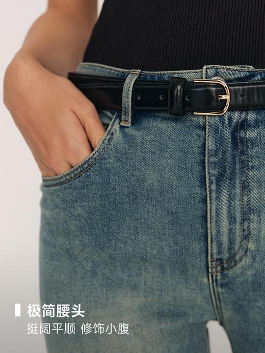  长腿牛仔 裤型绝佳 复古开衩直筒牛仔裤FB495023O 商品图5