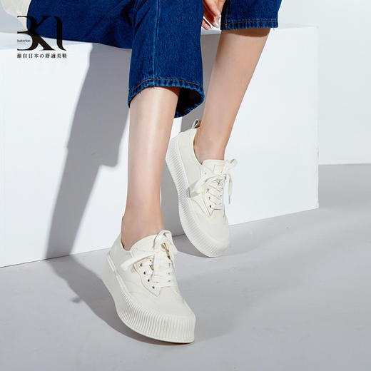 BAKERLOO春秋舒适牛皮小白鞋 | 4cm跟高、增高显修长、轻量舒适、简约百搭 商品图2