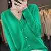 精纺羊毛开衫女秋装2023新款镂空外搭上衣洋气小衫宽松薄外套 商品缩略图0