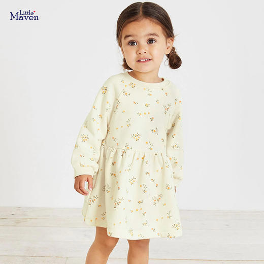 【采用纯棉面料，确保舒适度和透气性！】女童连衣裙纯棉长袖儿童卫衣裙欧美秋季童裙公主裙为孩子提供温暖和保护，欧美风格的设计，展现出时尚与个性 商品图0