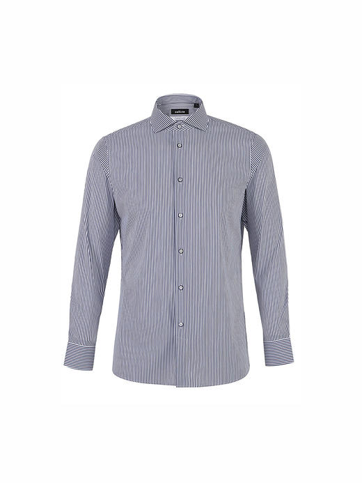 callisto蓝色加厚条纹棉混纺长袖衬衫 FSSTL241C BL 商品图0