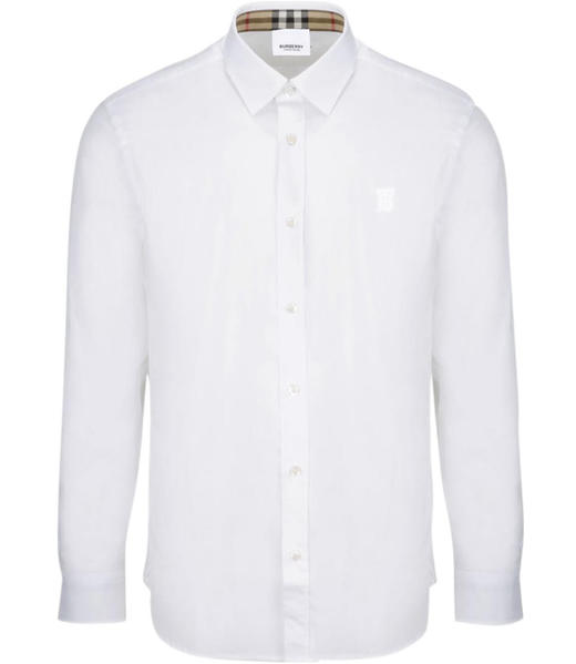 【预定款】BURBERRY博柏利 男士全棉 格纹印花袖口领口 胸前TB刺绣长袖衬衫 8032308 偏大一码 商品图3