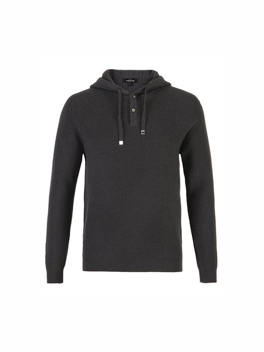 callisto深灰色全绵羊毛连帽针织衫 FSKNW123C 商品图0