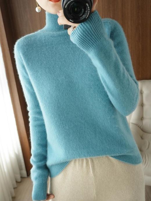 新款2023秋季韩系风日韩休闲套头半高领常规毛衣女式羊毛衫 商品图1