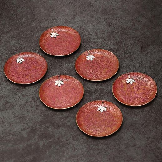 纯铜春华秋实杯托 | 三生有杏杯托  手工紫铜茶杯垫隔热茶托禅意杯托盏托茶具配件轻奢高档 商品图3