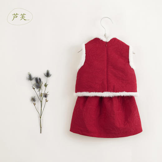 【马克珍妮 芦芙】冬装 中国风拼接仿兔毛盘扣套装 232076 商品图1