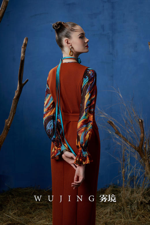 3203019 流光暖阳 进口立体十字花呢马甲外套 雾境 商品图5