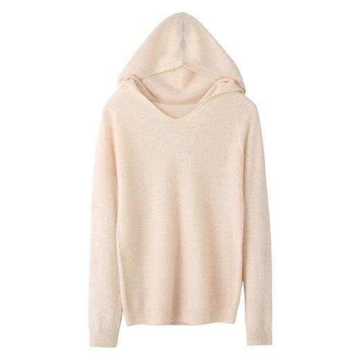 无缝一线成衣连帽长袖针织衫女士套头韩版宽松休闲外搭毛衣 商品图4