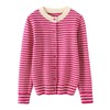 撞色条纹软糯针织上衣女2023年秋季新款甜美减龄短款毛衣开衫 商品缩略图3