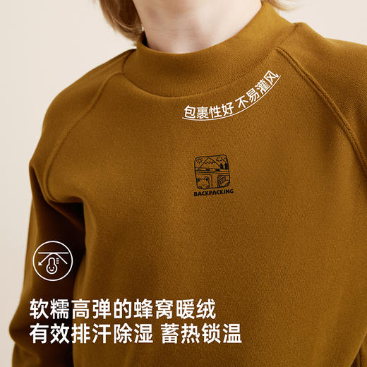 【秋上新】【270g高克重蜂巢暖绒 亲肤保暖】儿童基础百搭印花打底T恤PDT2302 商品图4