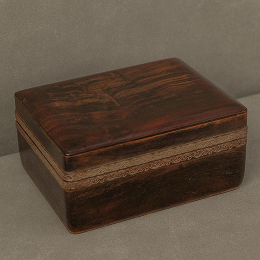 二十世纪 紫檀嵌银丝盖盒 商品图4