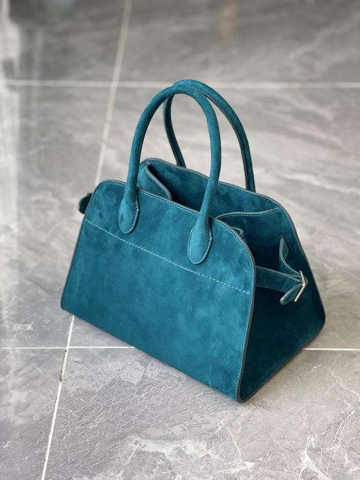 渠道原材 TR Margaux 10 小号手提包  蓝丝绒磨砂皮单肩斜挎包 商品图4