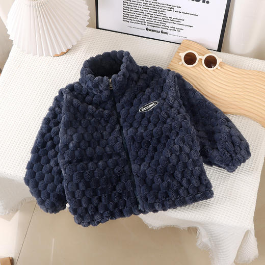 【金龟绒保暖外套，多色多款可选！】儿童秋冬季毛毛绒带帽外套男女童洋气休闲法兰绒拉链保暖上衣不仅能为儿童提供温暖，还能增加穿着的舒适感lm 商品图7