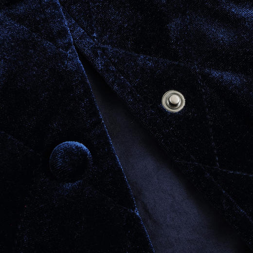 【马克珍妮 芦芙】秋冬装新款 菱格丝绒泡泡袖外套 231568 商品图4