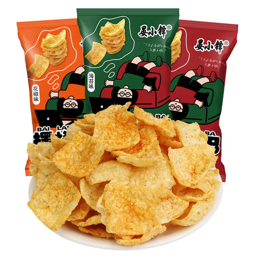 「3口味混合！香脆锅巴」花椒锅巴3个口味组合装 网红薯片休闲膨化零食80g*3袋混合海苔锅巴 商品图4