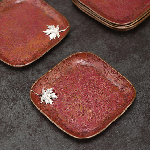 纯铜春华秋实杯托 | 三生有杏杯托  手工紫铜茶杯垫隔热茶托禅意杯托盏托茶具配件轻奢高档 商品图12