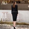 AD小香风粗花呢套装女2023秋装新款黑色编织外套正式场合三件套 商品缩略图4