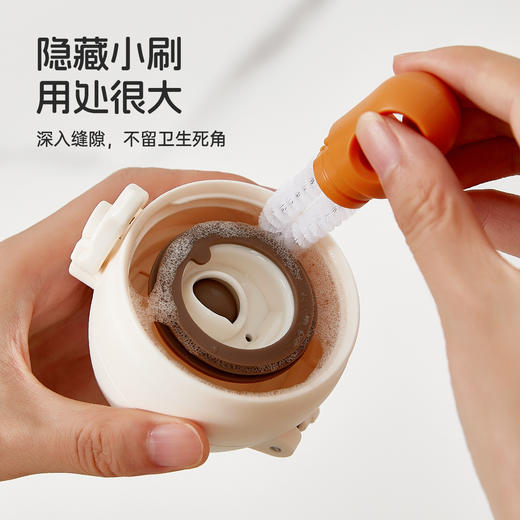 「三刷合一！两色可选」杯刷刷子清洁洗杯子水杯清洗长柄多功能三合一奶瓶保温杯涮子工具 商品图3
