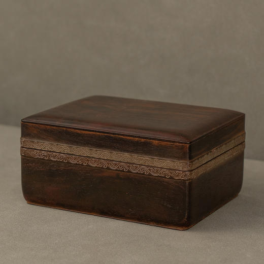 二十世纪 紫檀嵌银丝盖盒 商品图1